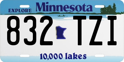 MN license plate 832TZI