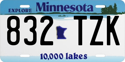 MN license plate 832TZK