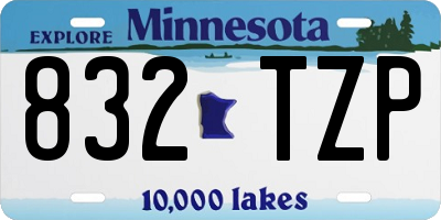MN license plate 832TZP
