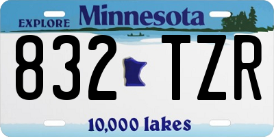 MN license plate 832TZR