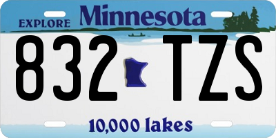 MN license plate 832TZS