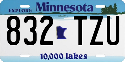 MN license plate 832TZU