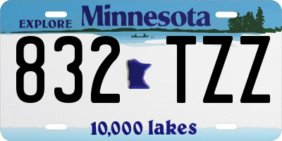 MN license plate 832TZZ