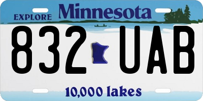 MN license plate 832UAB