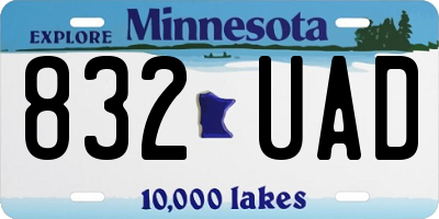 MN license plate 832UAD