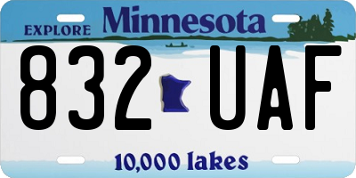 MN license plate 832UAF