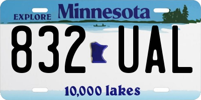 MN license plate 832UAL