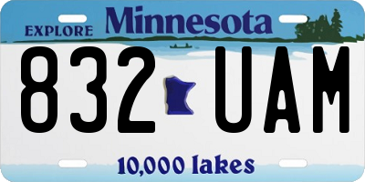 MN license plate 832UAM