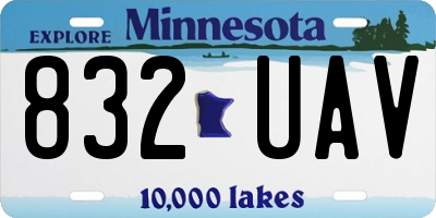 MN license plate 832UAV