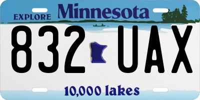 MN license plate 832UAX