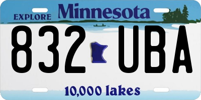 MN license plate 832UBA