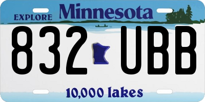 MN license plate 832UBB