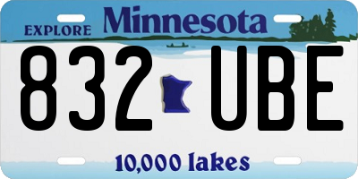 MN license plate 832UBE