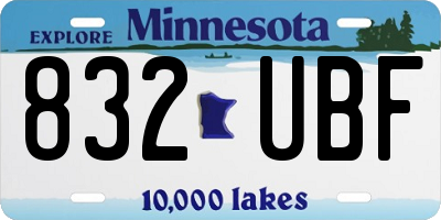 MN license plate 832UBF
