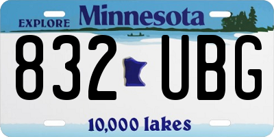 MN license plate 832UBG
