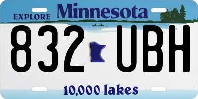 MN license plate 832UBH