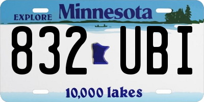 MN license plate 832UBI