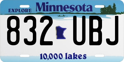 MN license plate 832UBJ