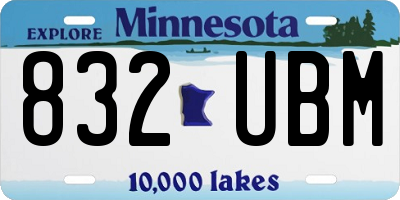 MN license plate 832UBM
