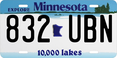 MN license plate 832UBN