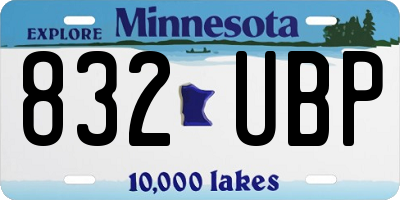 MN license plate 832UBP