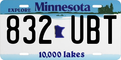 MN license plate 832UBT