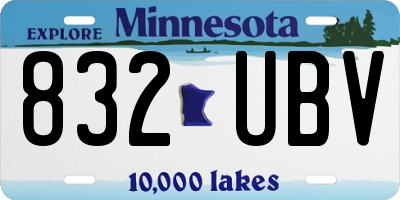 MN license plate 832UBV