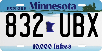 MN license plate 832UBX
