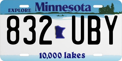MN license plate 832UBY