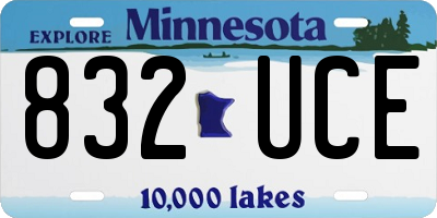 MN license plate 832UCE
