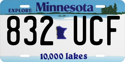 MN license plate 832UCF