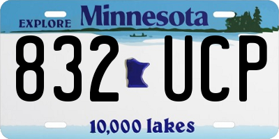 MN license plate 832UCP