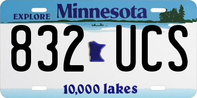 MN license plate 832UCS