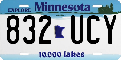 MN license plate 832UCY
