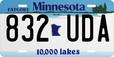 MN license plate 832UDA