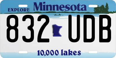 MN license plate 832UDB