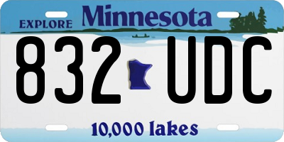 MN license plate 832UDC