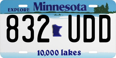 MN license plate 832UDD