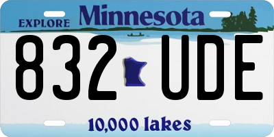 MN license plate 832UDE