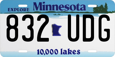 MN license plate 832UDG