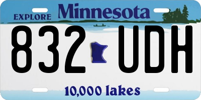 MN license plate 832UDH