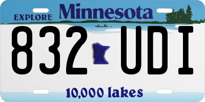 MN license plate 832UDI