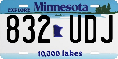 MN license plate 832UDJ