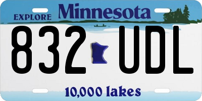 MN license plate 832UDL