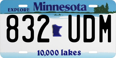 MN license plate 832UDM