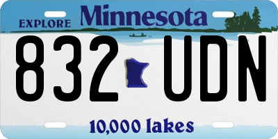 MN license plate 832UDN