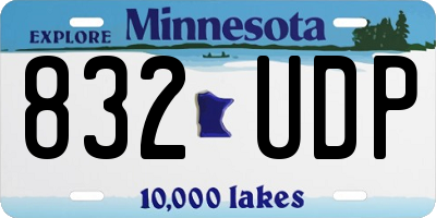 MN license plate 832UDP