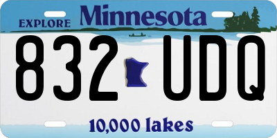 MN license plate 832UDQ