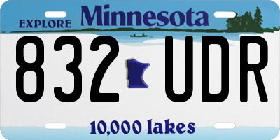 MN license plate 832UDR