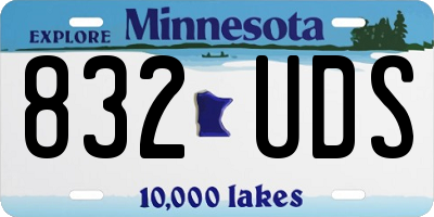 MN license plate 832UDS